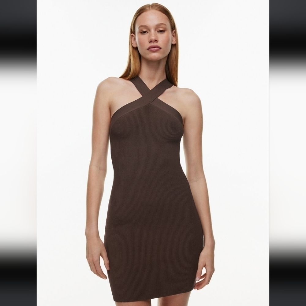 Aritzia Babaton Criss Cross Knit Sculpt Dress